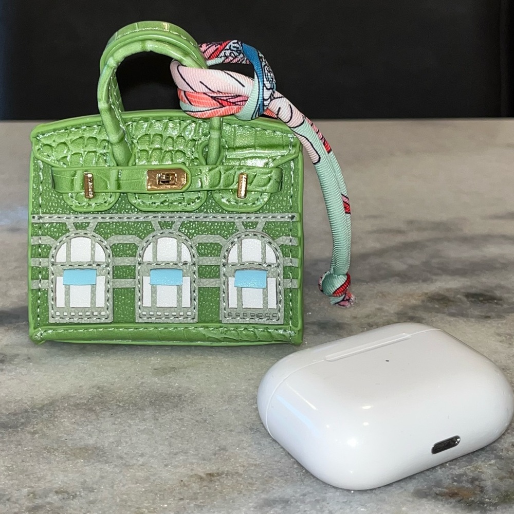 Mini Purse Bag Keychain Charm AirPod Pouch Holder Case Miniature Handbag Green